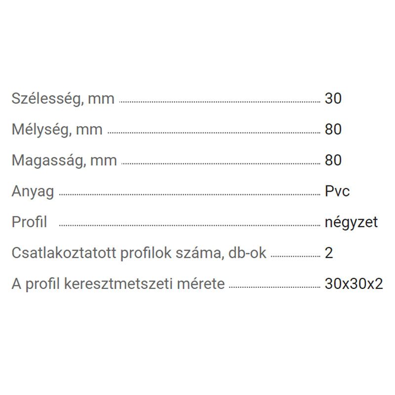 ZÁRTSZELVÉNY ÖSSZEKÖTŐ 30/30 2D SAROK MŰA. FEKETE 2 FAL VKF 15.0129.3 MŰANYAG ZÁRÓELEMEK