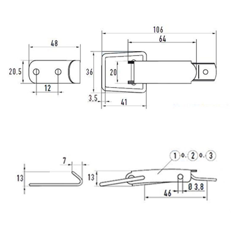 BÉKAZÁR(PATENTZÁR) 2/55-60 HG. STANDARD KIVITEL ELLENDARABBAL GOEBEL LÁDAVASALAT