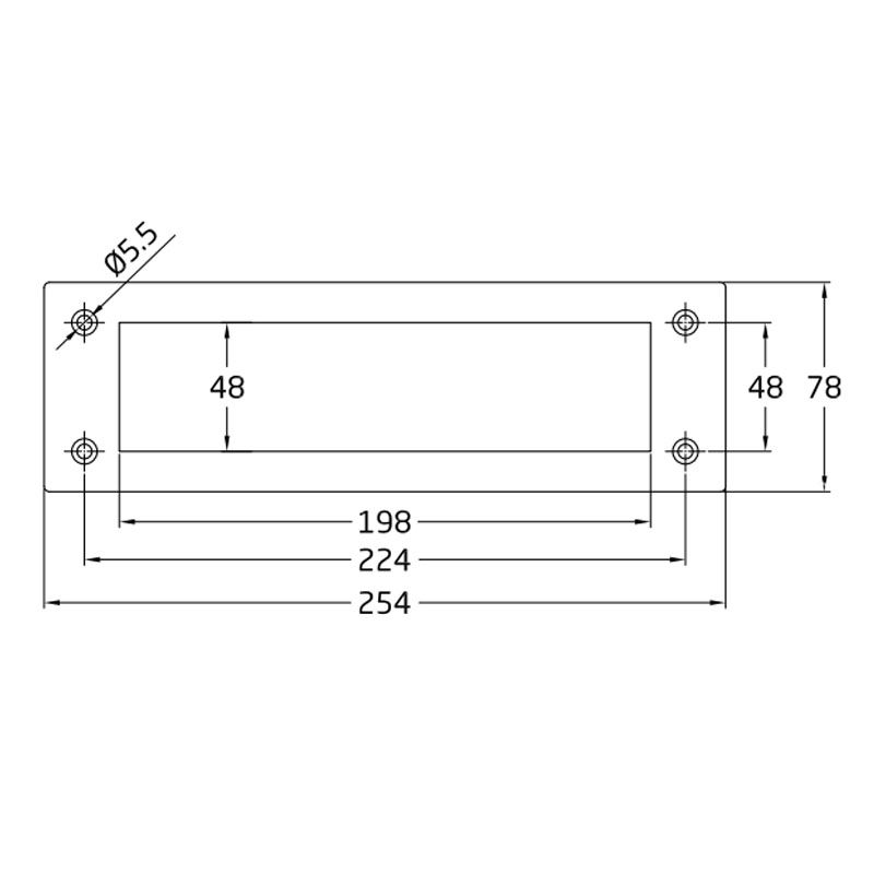 AMIG 1/7588 LEVÉLBEDOBÓ KICSI 200mm*50mm CSILLOGÓRÉZ NYÍLÁS  POSTALÁDA, LEVÉLBEDOBÓ