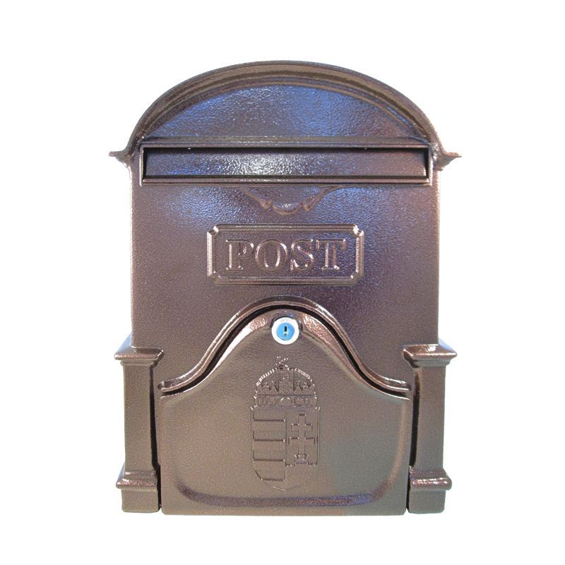 POSTALÁDA KÜLTÉRI ALU 30*40*7 ANTIK-BRONZ KÉTOLDALAS CÍMERES MAGYAR-VICA 400 POSTALÁDA, LEVÉLBEDOBÓ