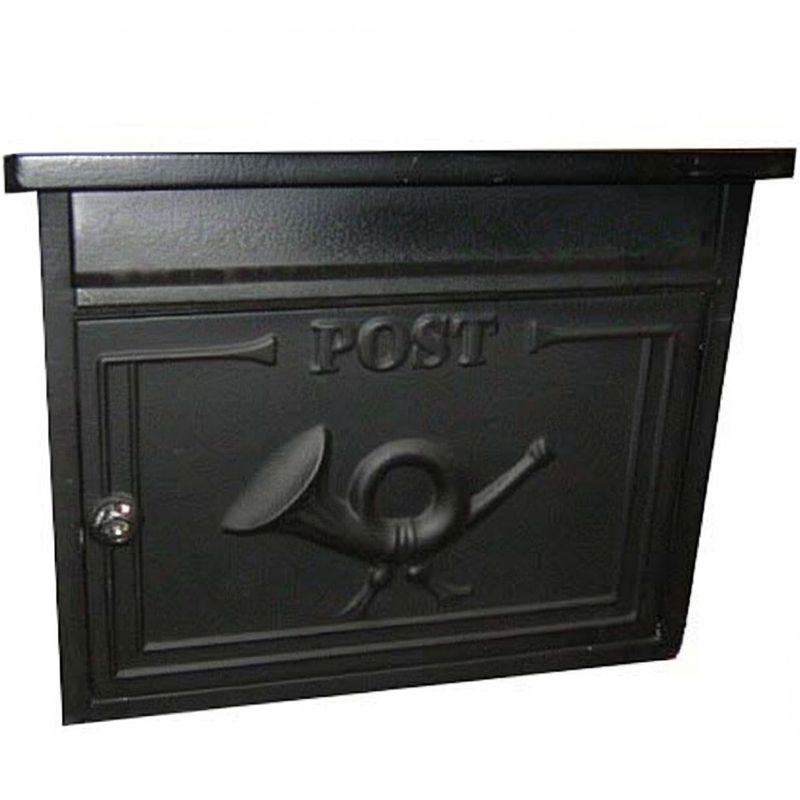 POSTALÁDA ALPIN KÜLTÉRI MATT FEKETE EGYOLDALAS 34*41cm MAGYAR POSTALÁDA, LEVÉLBEDOBÓ