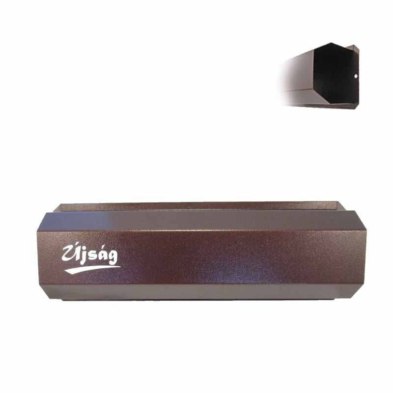 SZÓRÓLAP-ÚJSÁGTARTÓ ÍVES NAGY ANTIK BRONZ 100*330mm ÚJSÁG MAGYAR POSTALÁDA, LEVÉLBEDOBÓ