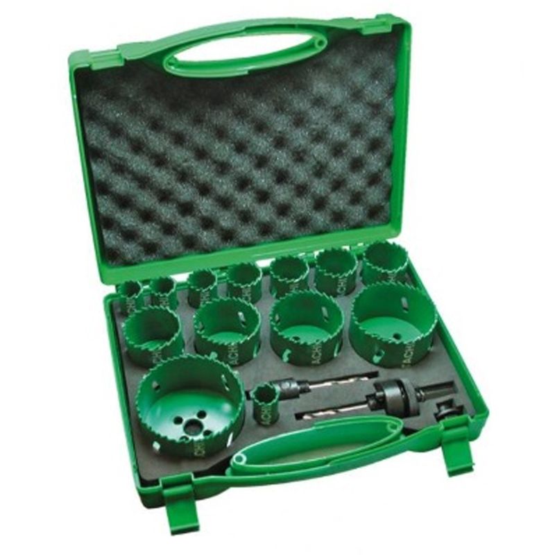 LYUKFŰRÉSZ KÉSZLET 15 RÉSZES 19-82mm+ADAPTER HIKOKI 4101076 KÉSZLETEK