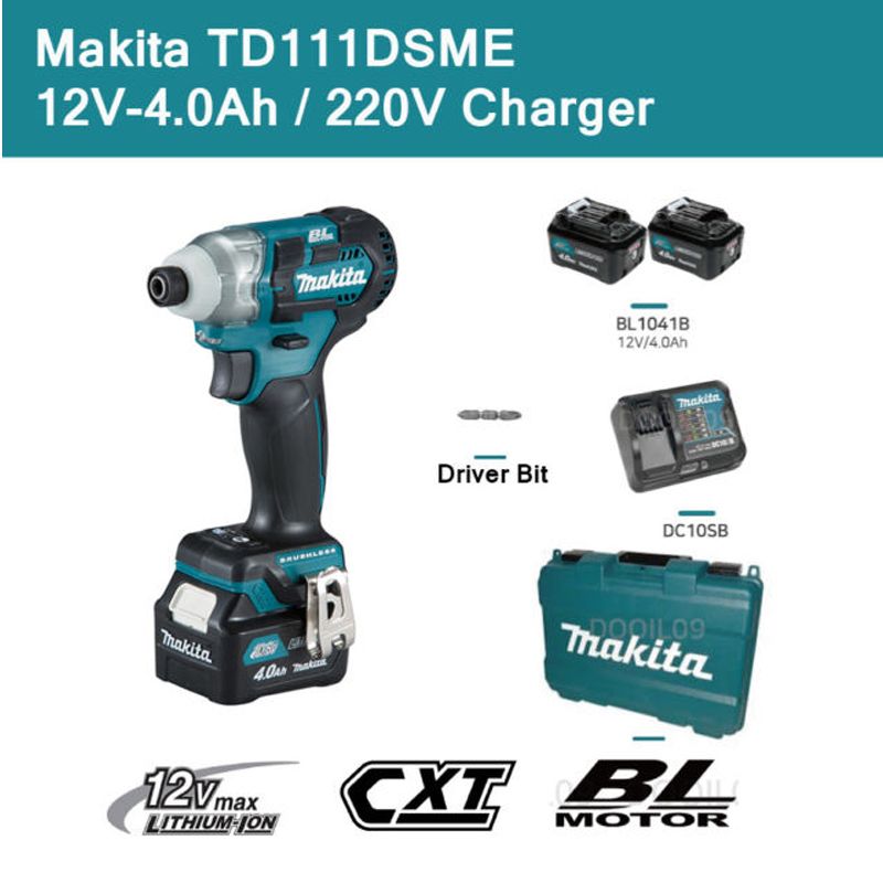 MAKITA TD111DSME AKKUS ÜTVECSAVAROZÓ 10,8V 2DB 4Ah AKKUVAL 135Nm 