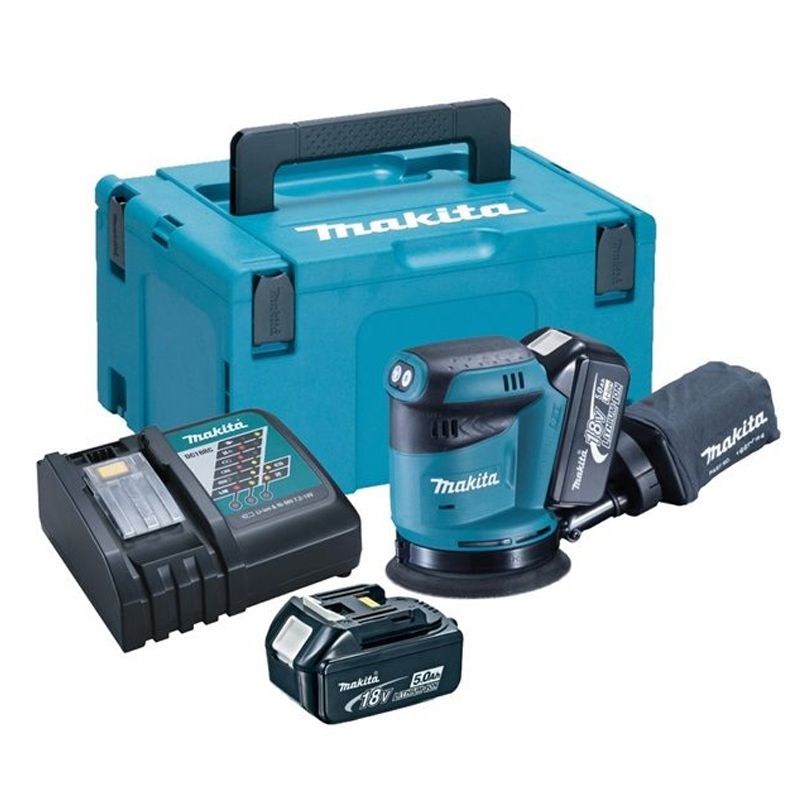 MAKITA DBO180RTJ EXCENTERCSISZOLÓ AKKUS 18V 2DB 5Ah AKKUVAL+KOFFER 