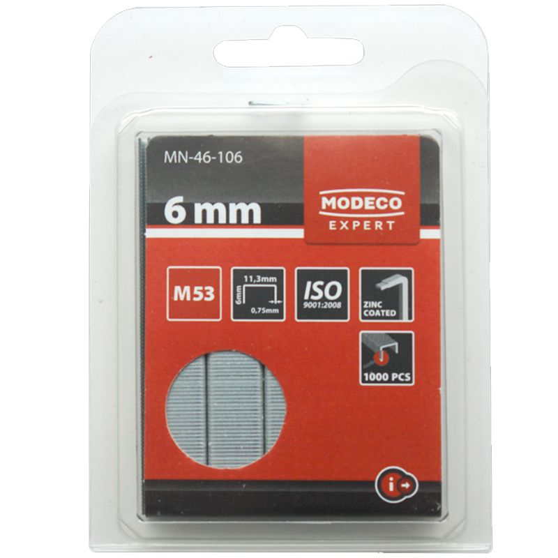 MODECO 46106-TOPEX TŰZŐKAPOCS M53 6*11,3mm 1000DB/CSOMAG 0,75mm VASTAG  TARTOZÉKOK