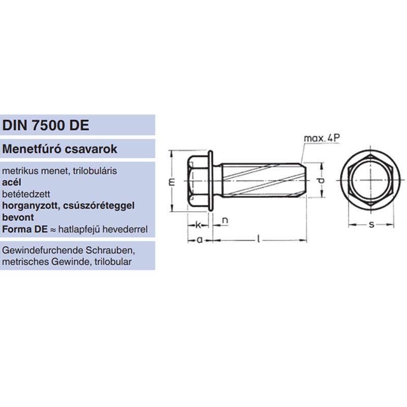 MENETNYOMÓ CSAVAR HLF M06*16 DIN 7500D HG. UTOLSÓ DARABOK 