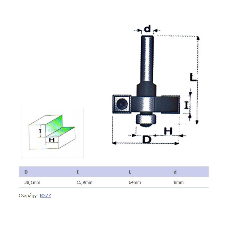 FELSŐMARÓ FALC D38,5 D08mm SZÁR HSS FAIPARI MASSIVETOOLS 703853 MARÁS