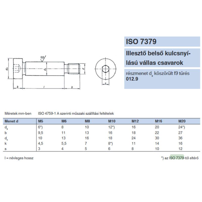 BK M10/12*090  ILLESZTŐCSAVAR ISO 7379 12.9 F9 IMPORT METRIKUS CSAVAROK