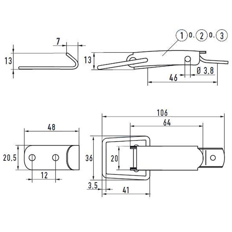 BÉKAZÁR(PATENTZÁR) 2-55/60 A2 STANDARD KIVITEL ELLENDARABBAL GOEBEL LÁDAVASALAT