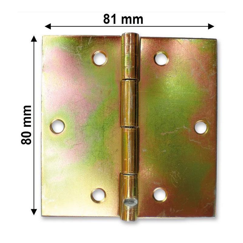 CSUKLÓSPÁNT NORMÁLSZÉLES 080mm SÁRGAHORG. 80x80 NYITOTT MAGYAR 237 AJTÓVASALAT