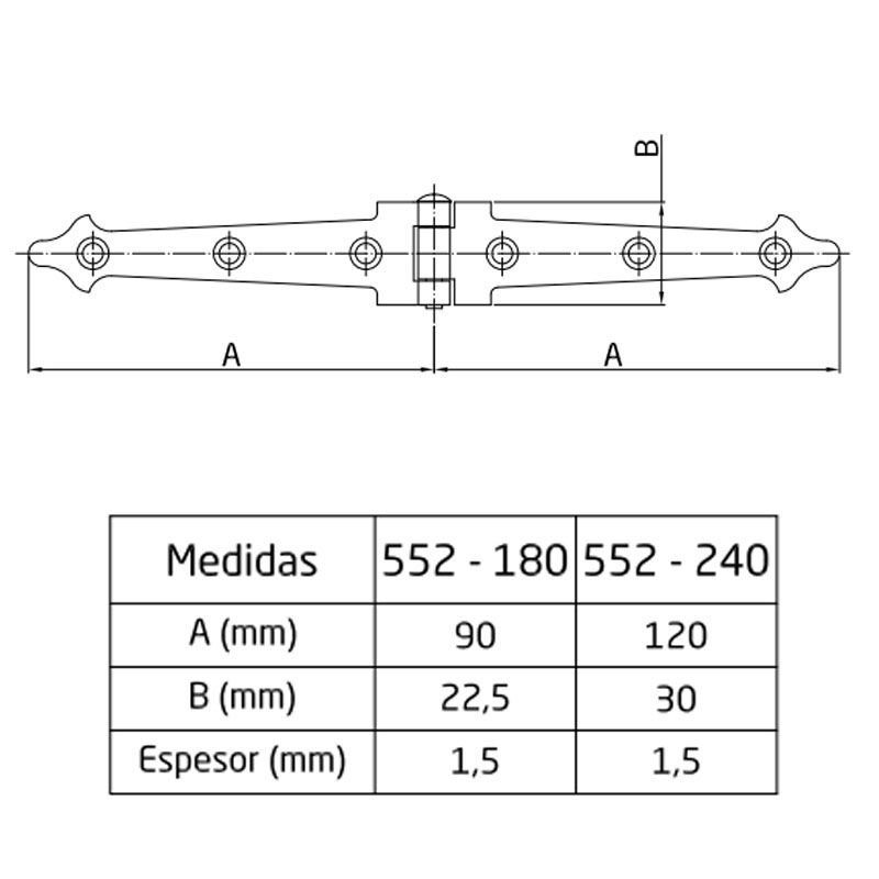 AMIG 552/6129 LÁDAPÁNT DÍSZES 240*30*1,5mm FEKETE KOVÁCSOLT VAS JELLEGŰ  LÁDAVASALAT