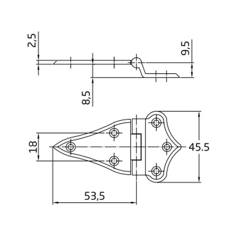 AMIG 1/81 LÁDAPÁNT DÍSZES 80*46mm NIKKELEZETT  LÁDAVASALAT