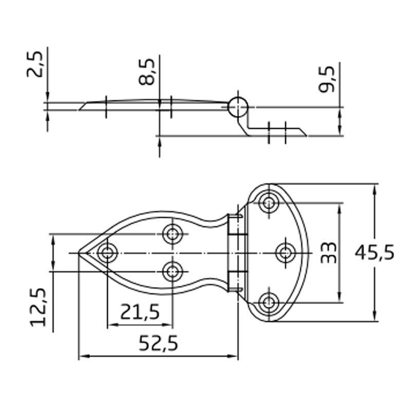 AMIG 2/83 LÁDAPÁNT DÍSZES 80*46mm NIKKELEZETT  LÁDAVASALAT