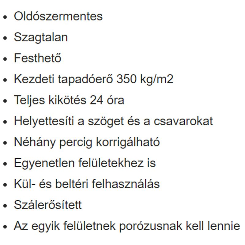RAGASZTÓ ÉPÍTÉSI 380ml T-REX - FEHÉR AZONNALI KÖTÉS SOUDAL 125931 PIROS CÍMKE RAGASZTÁSTECHNIKA
