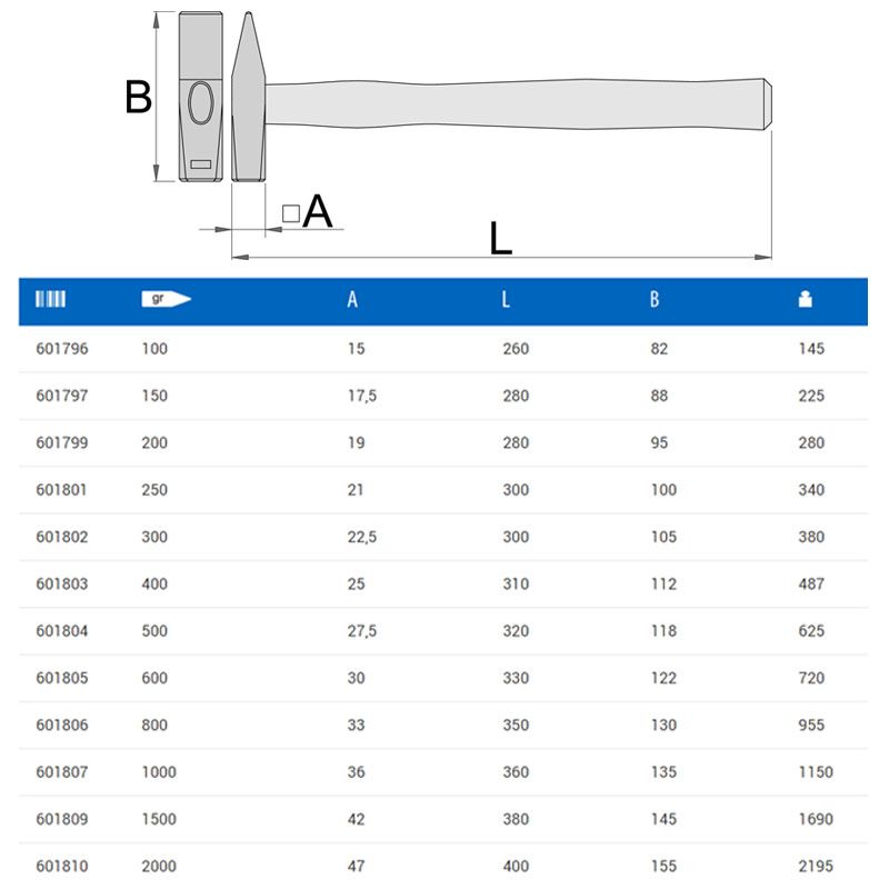 UNIOR 601809 KALAPÁCS 1.5KG 812-1500 