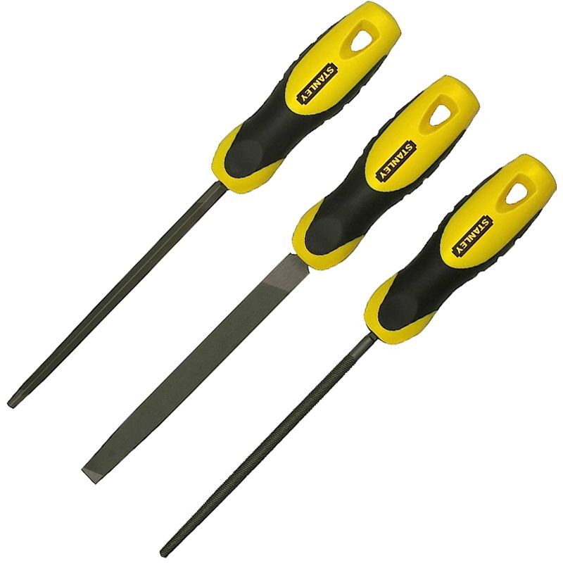 STANLEY 022445 RESZELŐ KÉSZLET 150mm/3DB-OS HÁROMÉLŰ,LAPOS,FÉLKEREK  RESZELŐK, FARÁSPOLYOK