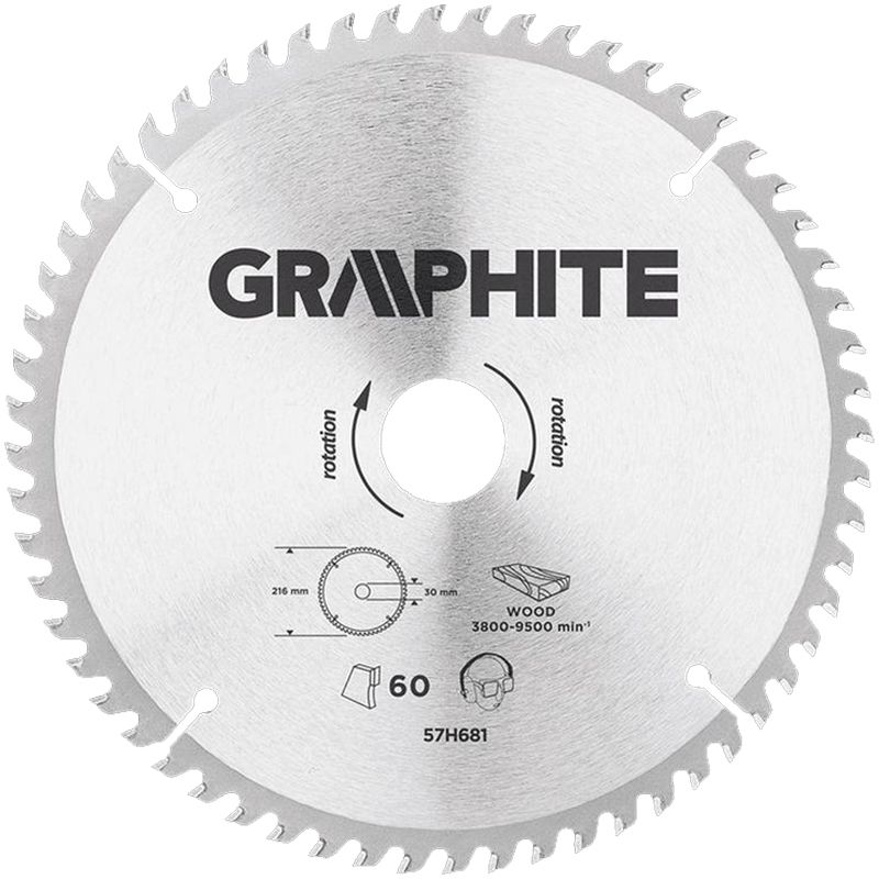 KÖRFŰRÉSZTÁRCSA D216*30/60F FÁHOZ GRAPHITE 57H681 KÖRFŰRÉSZ TÁRCSA