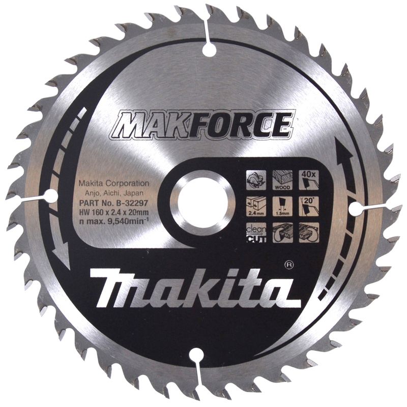 MAKITA B-32297 KÖRFŰRÉSZTÁRCSA D160*20/40F. MAKFORCE  KÖRFŰRÉSZ TÁRCSA