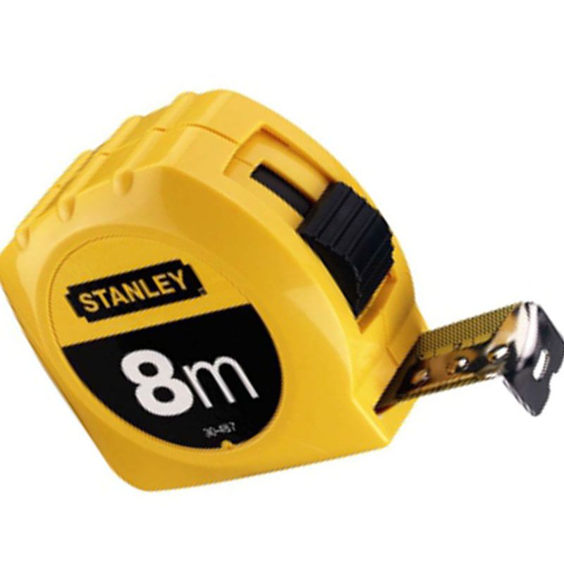 STANLEY 130457 MÉRŐSZALAG 08M/25mm MŰANYAG SÁRGA ÖVAKASZTÓS  MÉRŐESZKÖZÖK