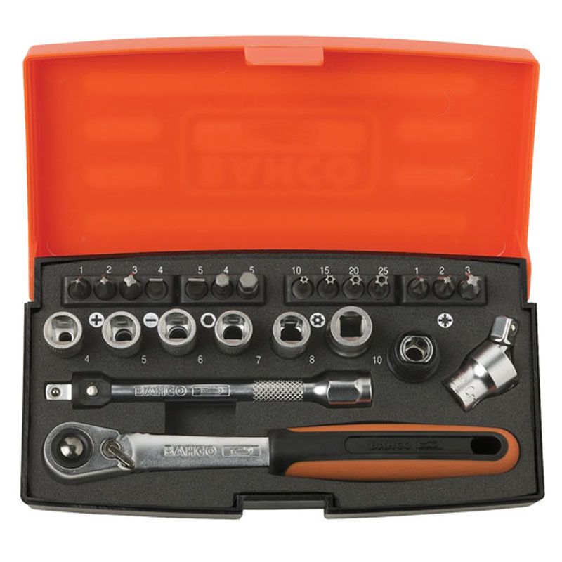 BAHCO SL24 DUGÓKULCS+BIT KÉSZLET 24részes /2EH,3PH,3PZ,2HX,4TX,10DUGÓK.  SZERSZÁM-KULCSOK