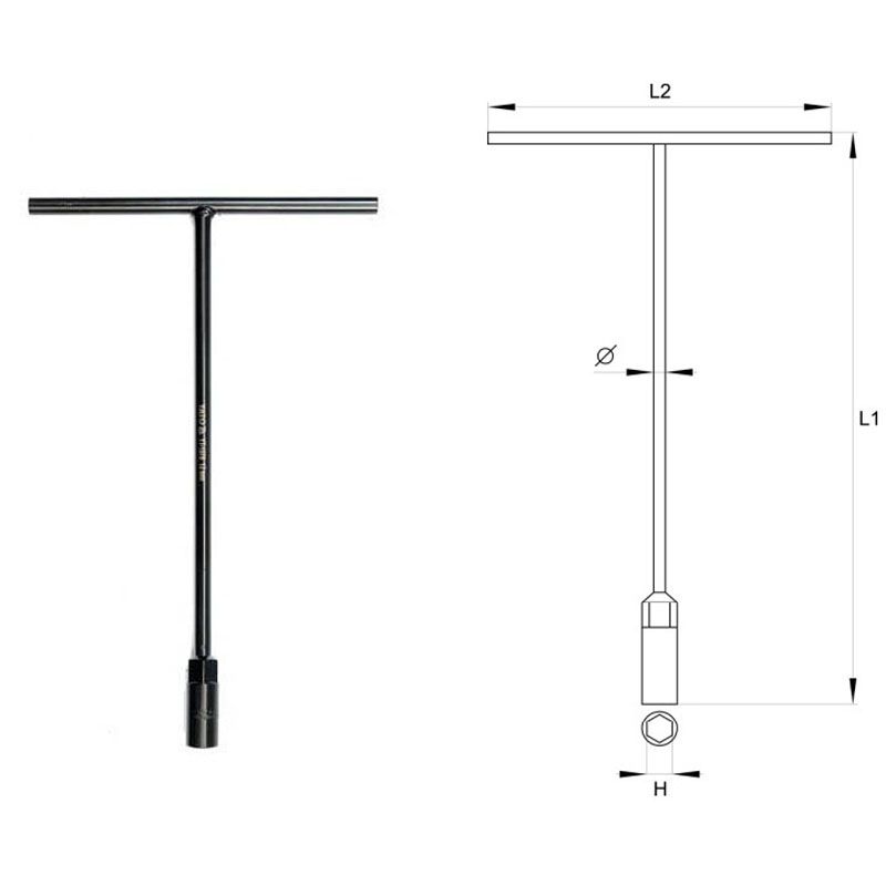 YATO 1573 DUGÓKULCS T FIX MARKOLATAL 10mm 6SZÖGŰ  SZERSZÁM-KULCSOK