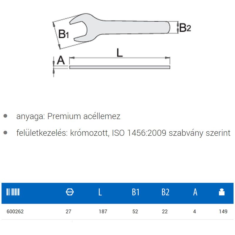 UNIOR 600262 GÁZHOLLANDI KULCS 27 GÁZKULCS 135/2  SZERSZÁM-KULCSOK