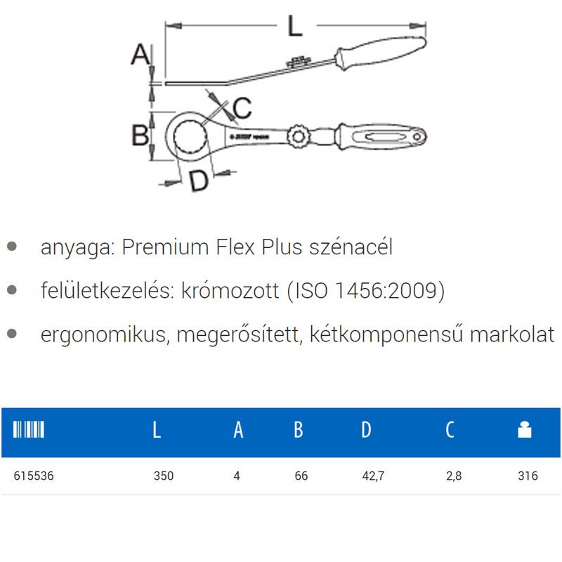 UNIOR 615536 KÖZÉPCSAPÁGY KULCS 1609/2BI  SZERSZÁM-KULCSOK