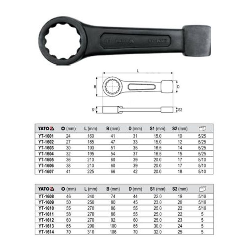 YATO 1601 ÜTŐKULCS CSILLAG 24mm  SZERSZÁM-KULCSOK