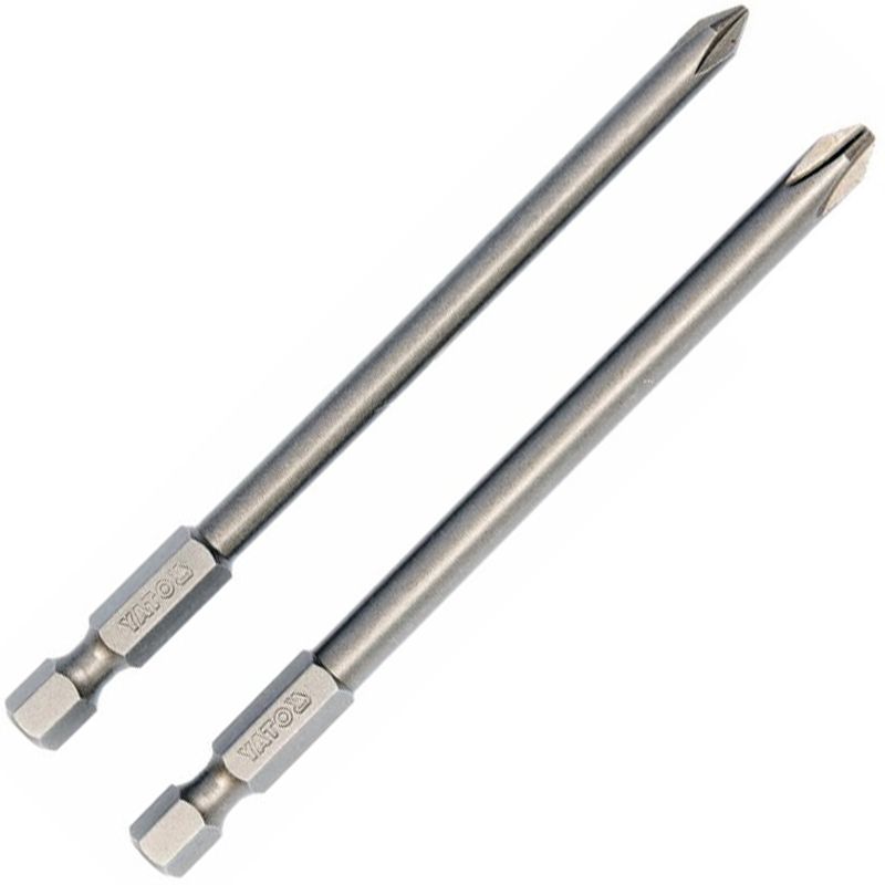 YATO 0488 BEHAJTÓHEGY KÉSZLET PH1,PH2*100mm/2részes 1/4c  BIT ÉS BEHAJTÓ HEGYEK