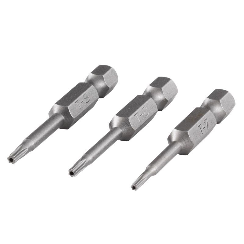 WOLFCRAFT 1260000 BEHAJTÓHEGY KÉSZLET 3DB-OS /LYUKAS TORX 7,8,9, 50mm/  BIT ÉS BEHAJTÓ HEGYEK