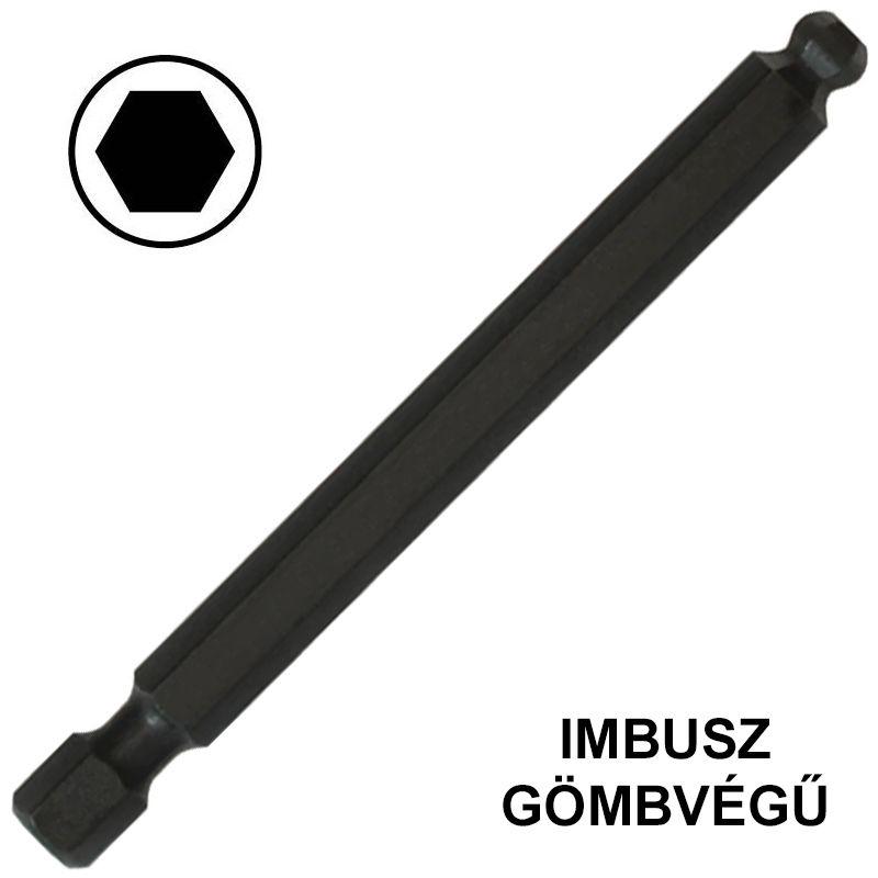 BEHAJTÓHEGY IMBUSZ SW10/76mm HOSSZÚ-GÖMBVÉGŰ 1/4col C6,3 BONDHUS 10876 BIT ÉS BEHAJTÓ HEGYEK