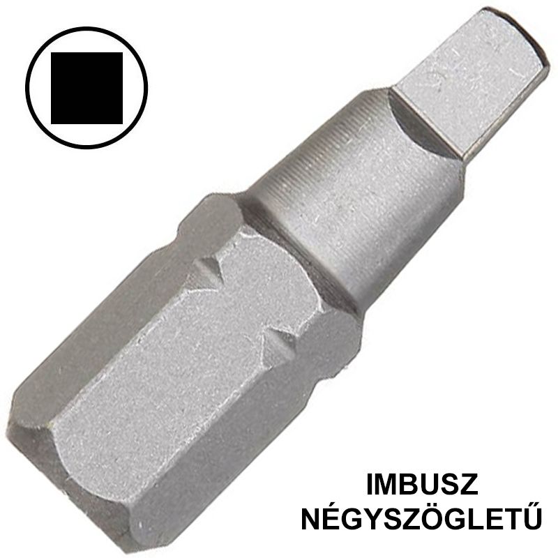 BEHAJTÓHEGY 03*25mm NÉGYSZÖGLETŰ-IMBUSZ 1/4c C6.3 IMPORT BIT ÉS BEHAJTÓ HEGYEK