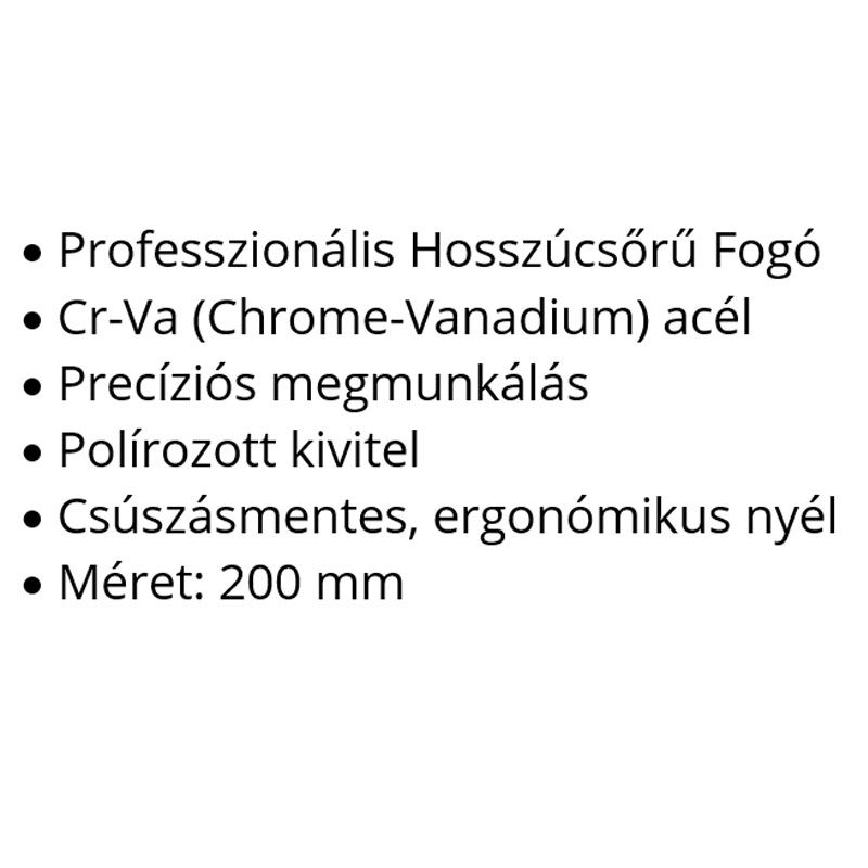 YATO 2018 HOSSZÚCSŐRŰ FOGÓ 200mm DIN 5745  FOGÓK, CSIPESZEK