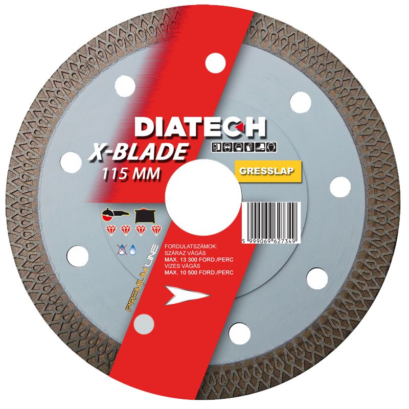 DIATECH XB115 VÁGÓKORONG D115*30*22,2LYUK X-BLADE GRES ÉS MÁRVÁNY LAPHOZ  GYÉMÁNTSZEMCSÉS VÁGÓKORONG DIATECH XB115 VÁGÓKORONG D115*30*22,2LYUK X-BLADE GRES ÉS MÁRVÁNY LAPHOZ  GYÉMÁNTSZEMCSÉS VÁGÓKORONG