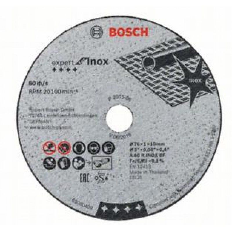 BOSCH 2608601705 Csiszolókorong INOX D076*4.0Q 10LYUK 2DB/DOBOZ A60R INOX BF  VÁGÓKORONG