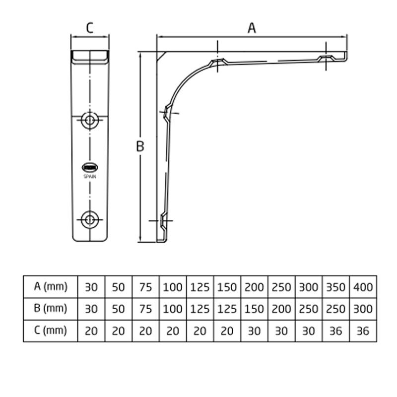 AMIG 2/639 POLCTARTÓ SAROK 75*75 CINK-EZÜST ERŐSÍTETT TB:60KG 