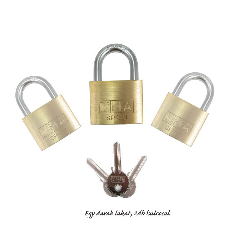 NORMÁLKENGYELES LAKAT 6-60mm SÁRGARÉZ EGYZÁRLATÚ 2DB KULCS MHA-EGYEDI D9.5mm KENGYEL LAKAT-LAKATPÁNT-LÁNC