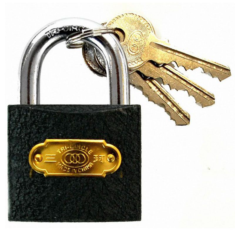 NORMÁLKENGYELES LAKAT 38mm FESTETT 3DB KULCS 6mm KENGYEL TRI-CIRCLE L364-WOLF LAKAT-LAKATPÁNT-LÁNC