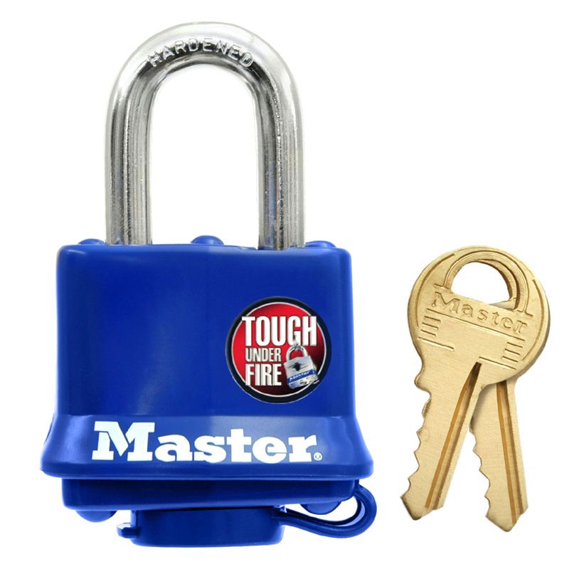 MASTERLOCK 312 EURD LAKAT 43mm MŰANYAG KÉK ACÉL KENGYEL  LAKAT-LAKATPÁNT-LÁNC