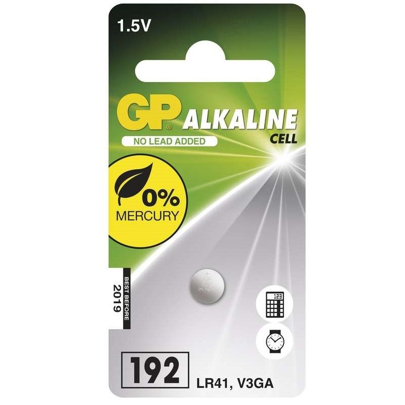 GOMBELEM ALKÁLI 1,5V LR41 GP 192F-2C5 ELEMEK ÉS TÖLTŐK