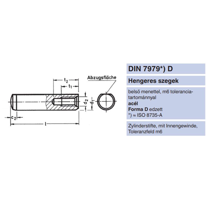 ILL.SZEG BELSŐMENETES D12*036 DIN 7979 HENGERES EDZETT (m6) IMPORT ILLESZTŐSZEG-CSAPSZEG