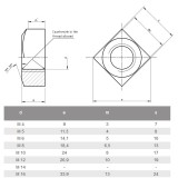 NÉGYLAPÚ STANDARD ANYA M12 DIN 557-5 HG. SW19 IMPORT ANYACSAVAR