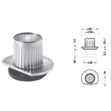 FOREST 10014100230 SZINTEZŐLÁB 32.5mm FÉM HORGANYZOTT  BÚTORTARTOZÉK