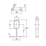 AMIG 8/3421 MÁNDLIRÚDTARTÓ KÖZÉPSŐ 30*15mm BRONZ OVÁL ANTIK CSŐHÖZ  BÚTORTARTOZÉK