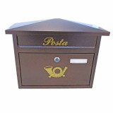 POSTALÁDA KÜLTÉRI FEKVŐ ANTIK-BRONZ EXTRA KÉTOLDALAS APOLLO POSTALÁDA, LEVÉLBEDOBÓ