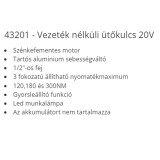 AKKUS ÜTVEFÚRÓ 20V AKKU NÉLKÜL,SZÉNKEFE MENTES, F.F.GROUP 43201