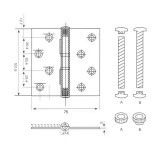 AJTÓZSANÉR 100*75mm*3mm INOX 2CSAPÁGYAS, ÁR/DB ANBO AJTÓVASALAT