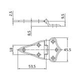 AMIG 1/81 LÁDAPÁNT DÍSZES 80*46mm NIKKELEZETT  LÁDAVASALAT