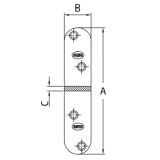 AMIG 2/947 MEREVÍTŐPÁNT 80*19*2mm SÁRGAHORG. KEREKÍTETT  BÚTORVASALAT